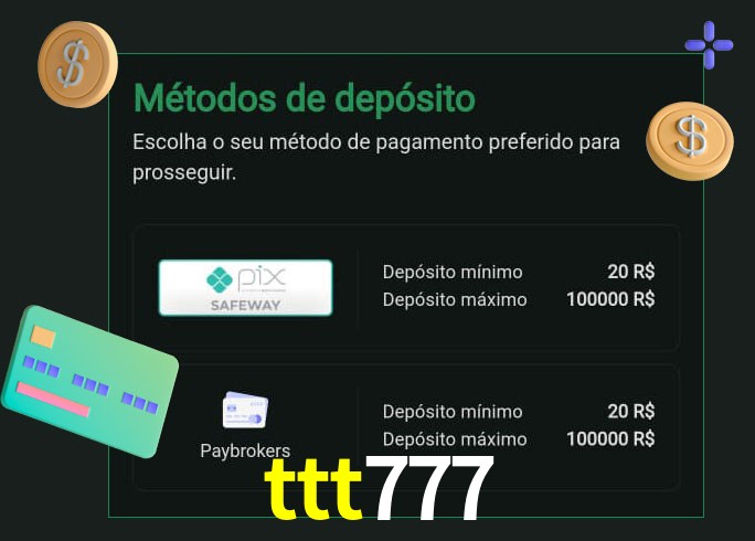 O cassino ttt777 oferece uma grande variedade de métodos de pagamento