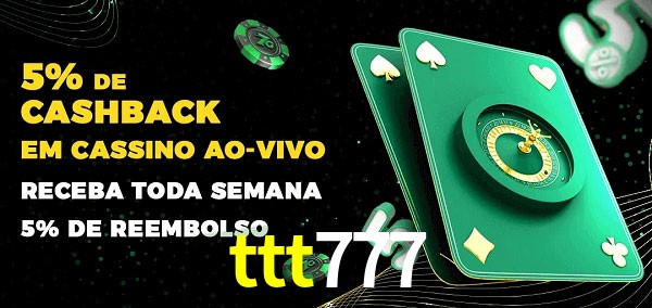 Promoções do cassino ao Vivo ttt777
